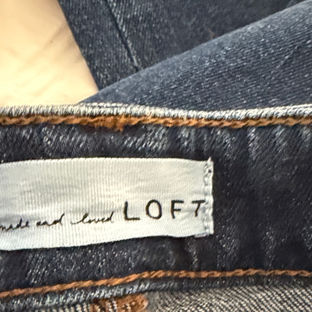 LOFT Deep Blue Women's Straight Leg Jeans - Picture 4 of 5